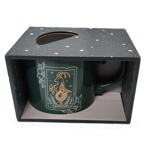 Green & Gold Capricorn Zodiac 18oz Mug New With Gift Box